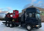 Šķeldotājs Heinola-TT uz Scania R164 bāzes ar Jonsered K600